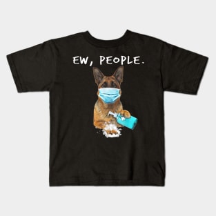 German Shepherd Ew People Dog Wearing A Face Mask Kids T-Shirt